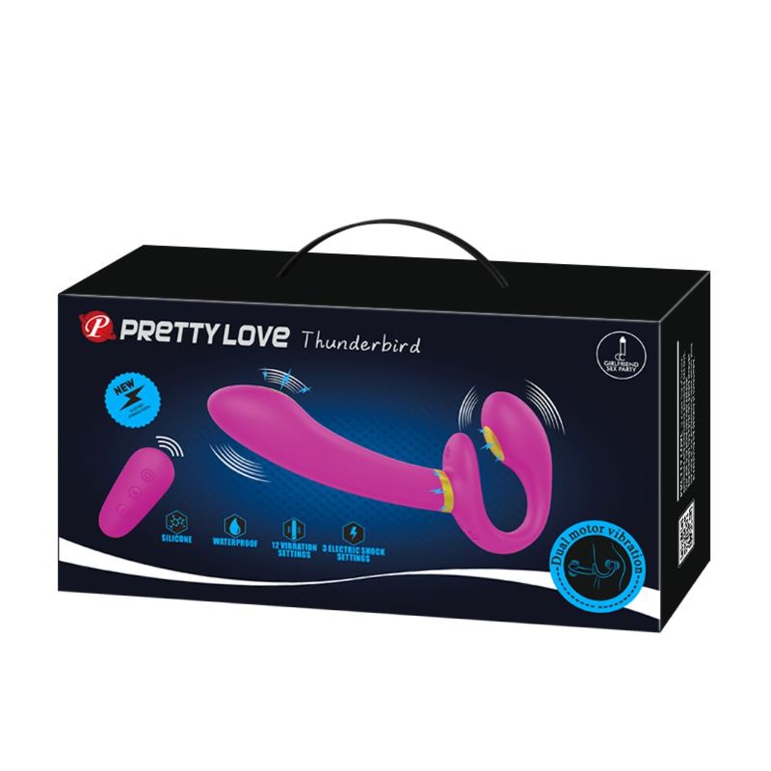 Вибратор за двойки PRETTYLOVE Thunderbird без презрамки с дистанционно управление