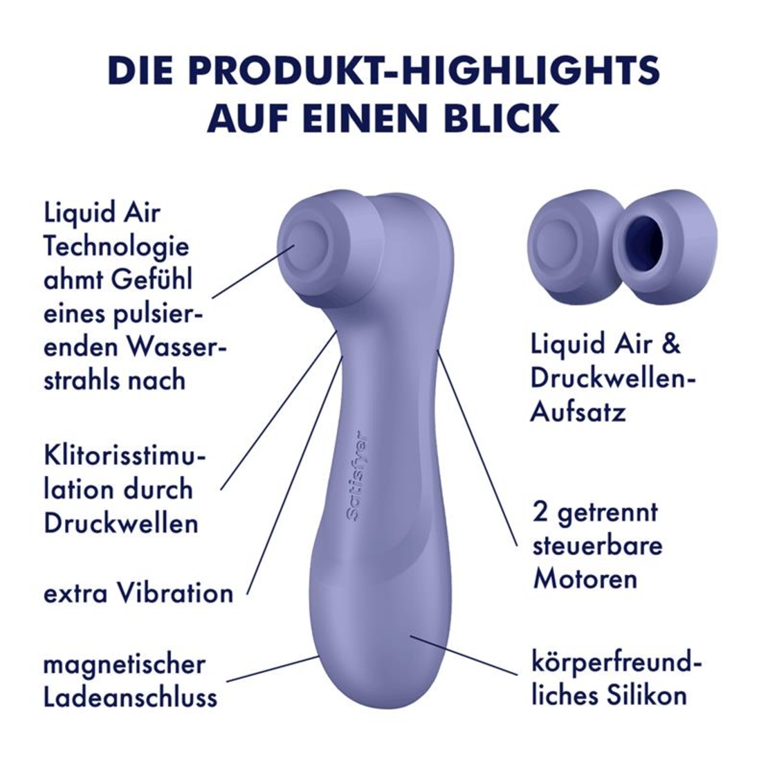 Вижте по-голямо 
Изтегляне на всички изображения 
SATISFYER Pro 2 Gen 3 Технология за течен въздух Засмукване и вибрация Лилав