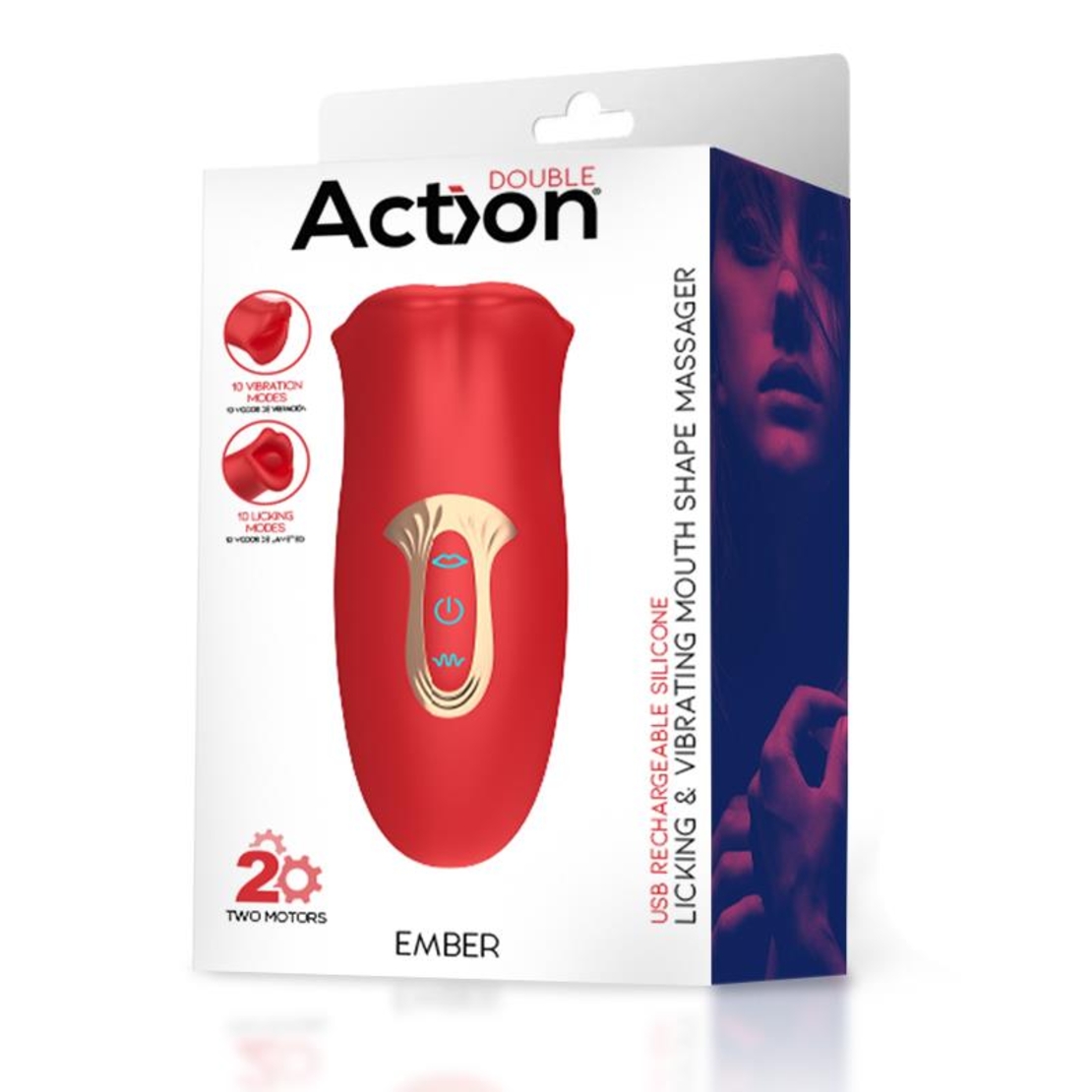 Клиторен стимулатор Ember Licking and Vibrating Mouth Shape Massager
