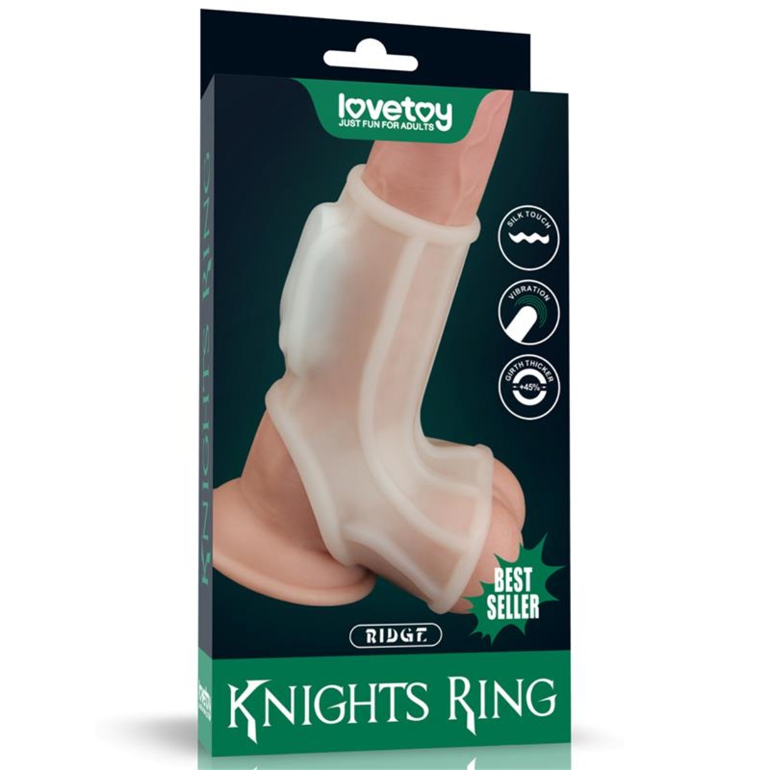 Ръкав за пенис и тестиси LOVETOY с вибрационни ръбове Knights
