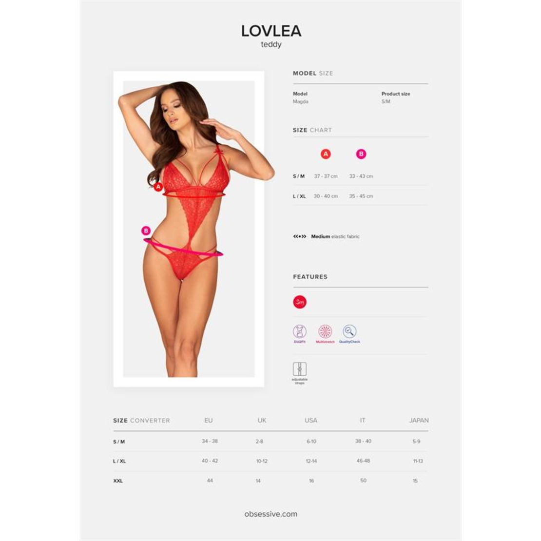 Боди от дантела OBSESSIVE Lovlea