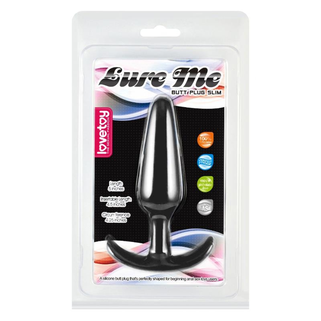 Анален плъг LOVETOY Lure Me размер L – черен силикон