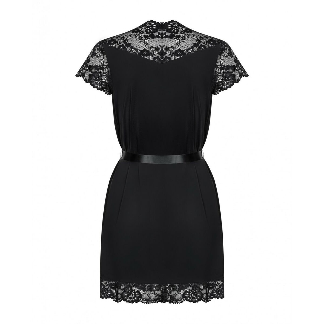 Еротичен Халат Obsessive PEIGNOIR Черен XXL/XXXL