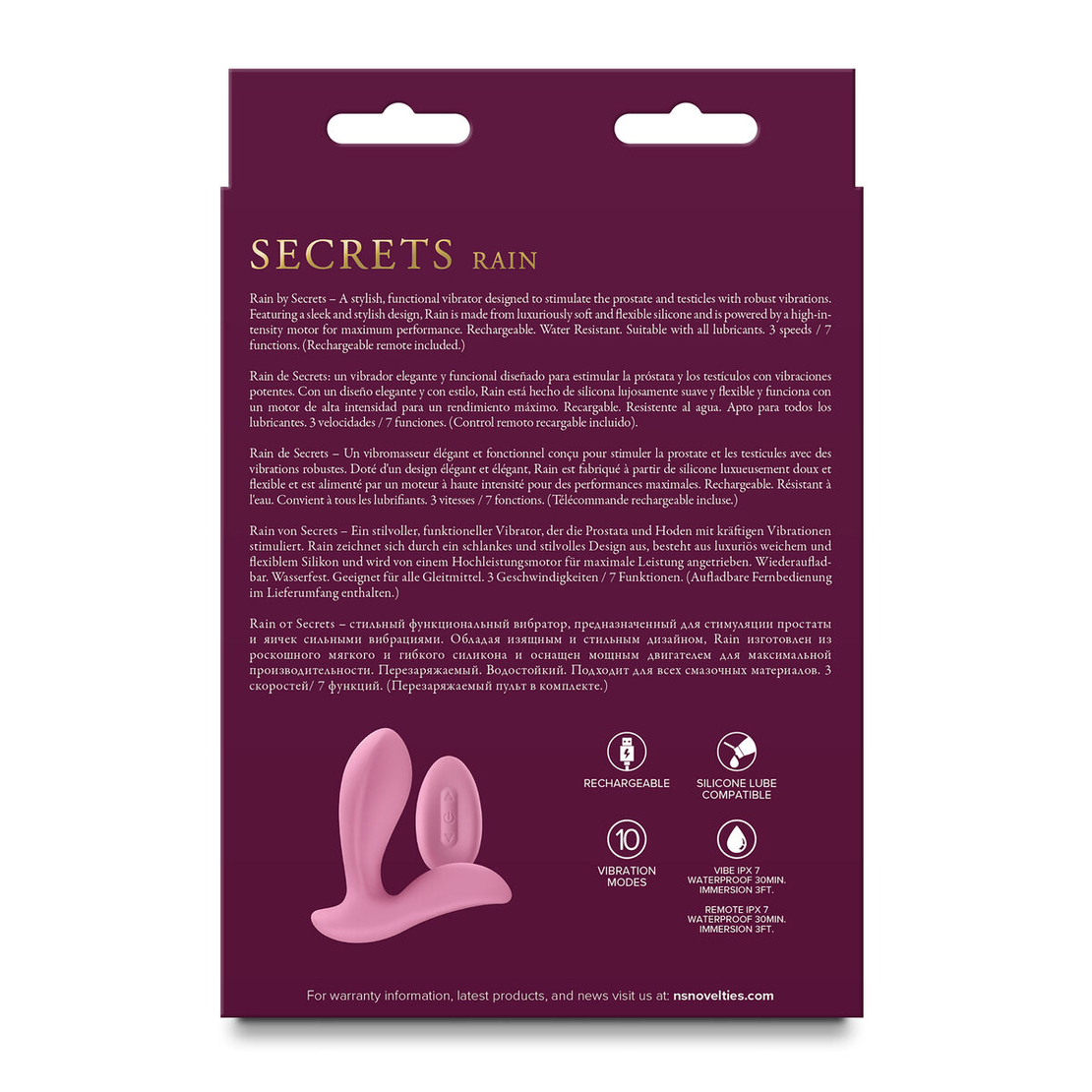 Анален вибратор тип тапа с дистанционно NS Novelties Secrets Син