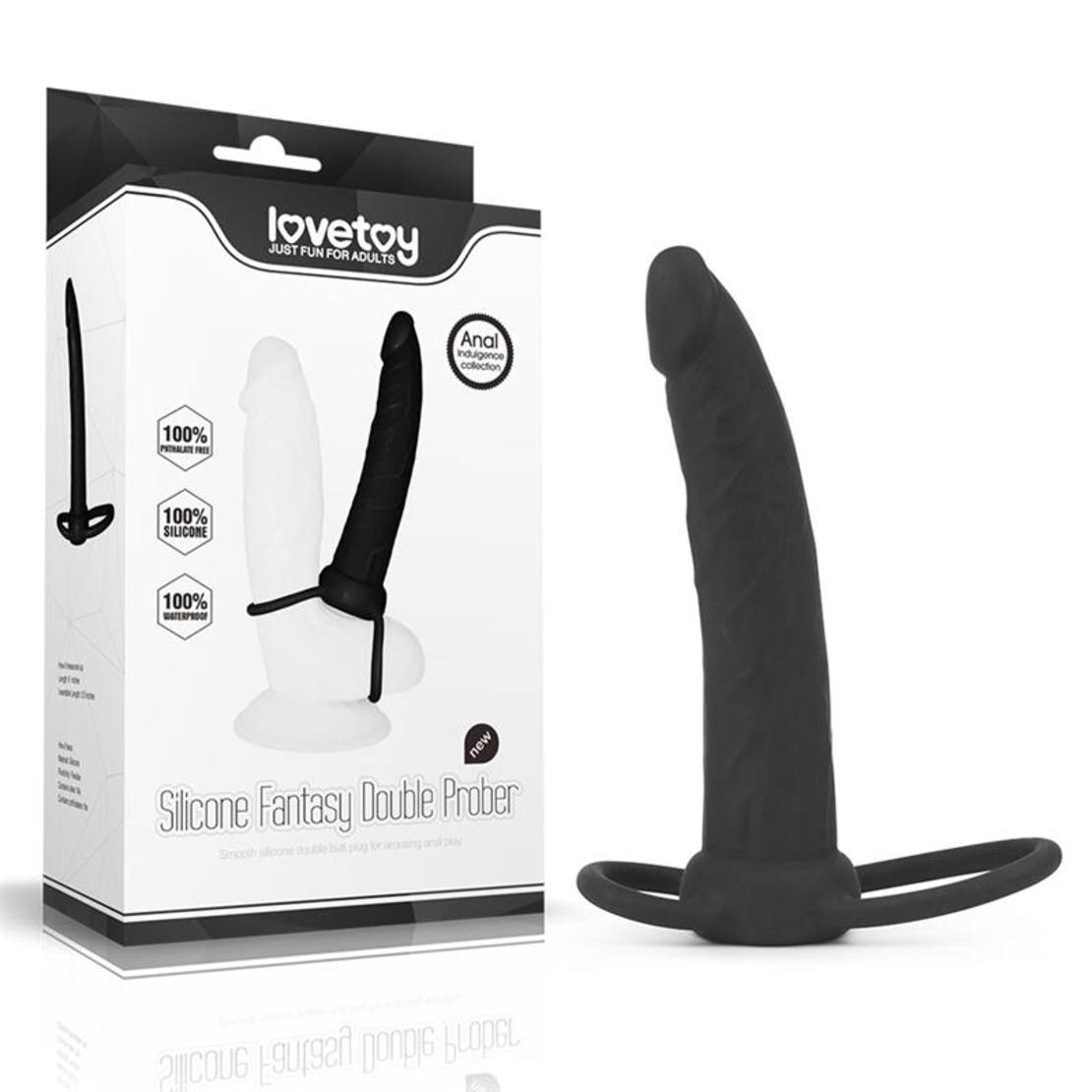 LOVETOY Двойно реалистично дилдо Черен