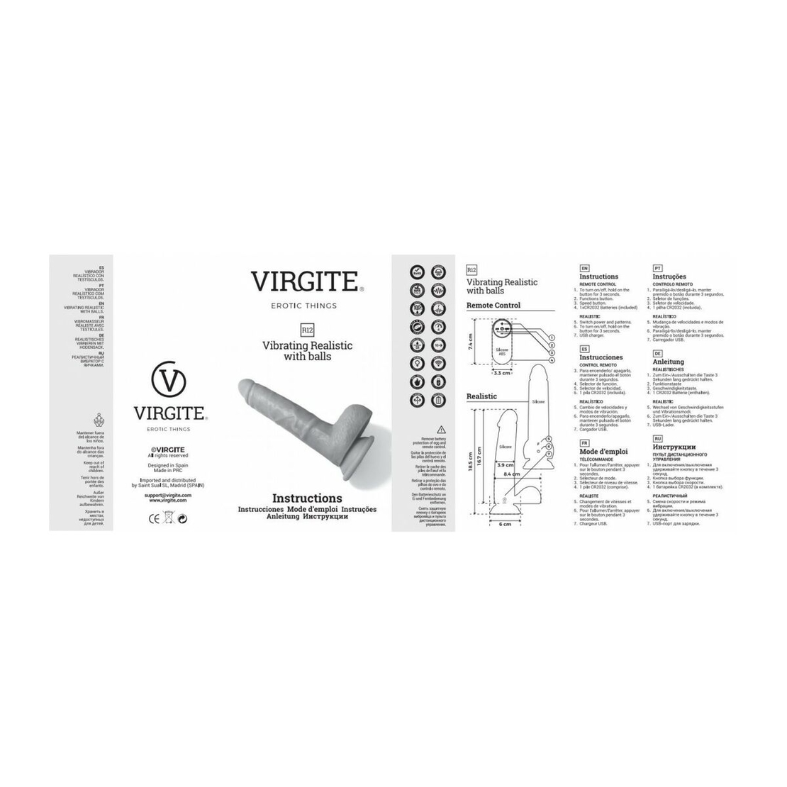Реалистичен вибратор Virgite Телесен