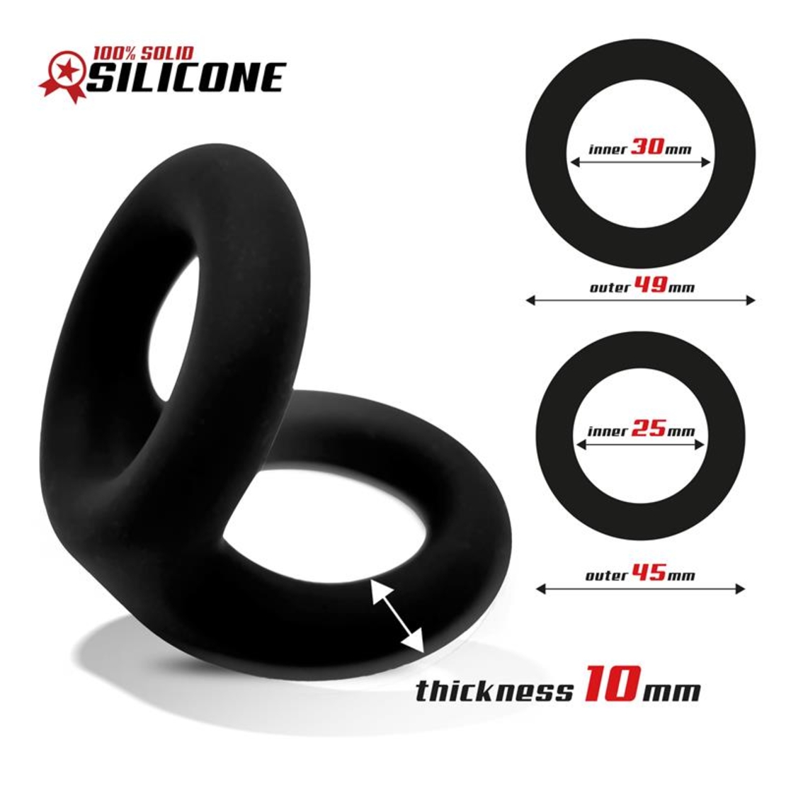 BEAST RINGS Двоен пръстен за пенис 2.5 / 3 см