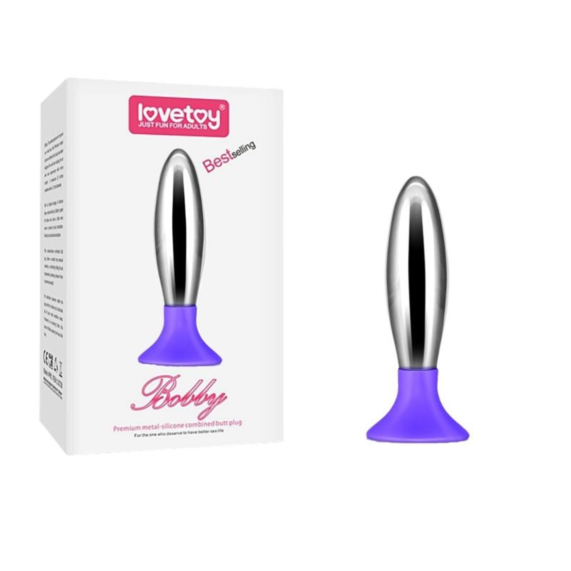 Анална тапа LOVETOY Bobby метал и силикон, лилава
