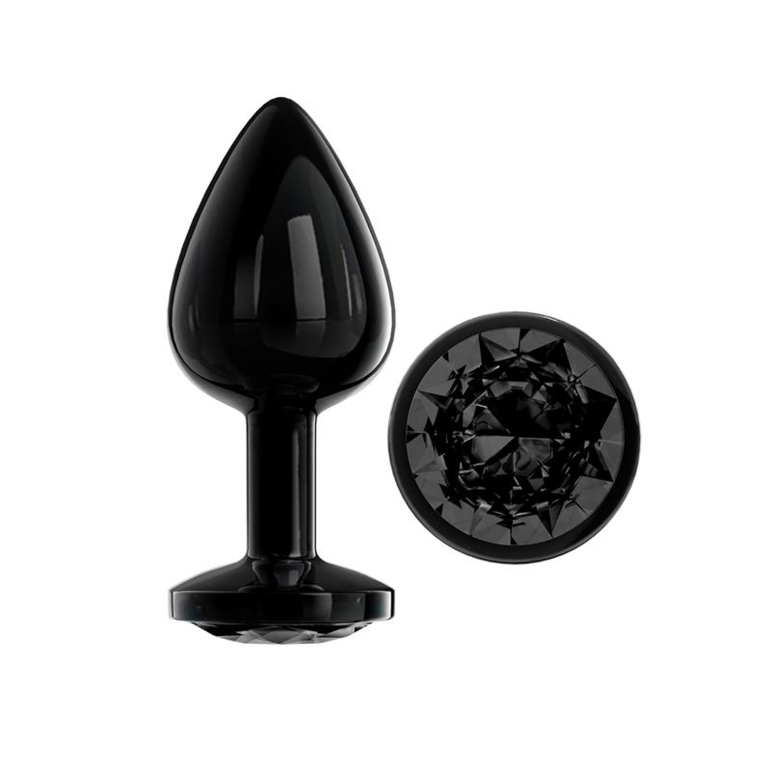 AFTERDARK Метална анална тапа Blackgem с черен камък, размер M