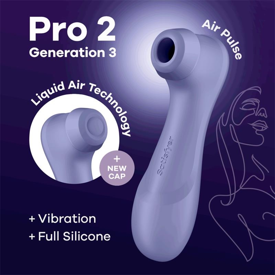 Вижте по-голямо 
Изтегляне на всички изображения 
SATISFYER Pro 2 Gen 3 Технология за течен въздух Засмукване и вибрация Лилав