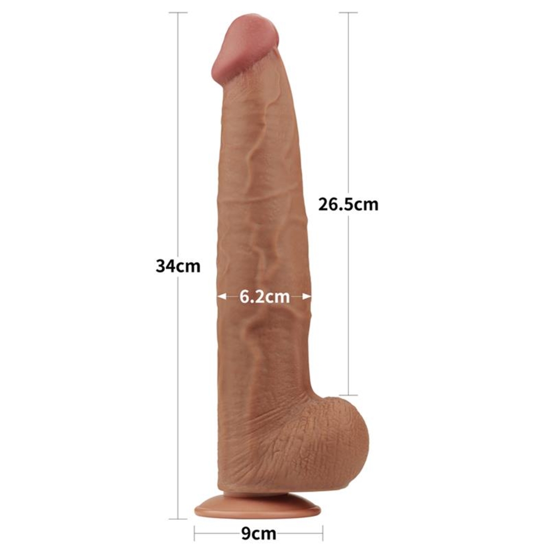 LOVETOY 34 см – дилдо с плъзгаща се кожа, реалистично