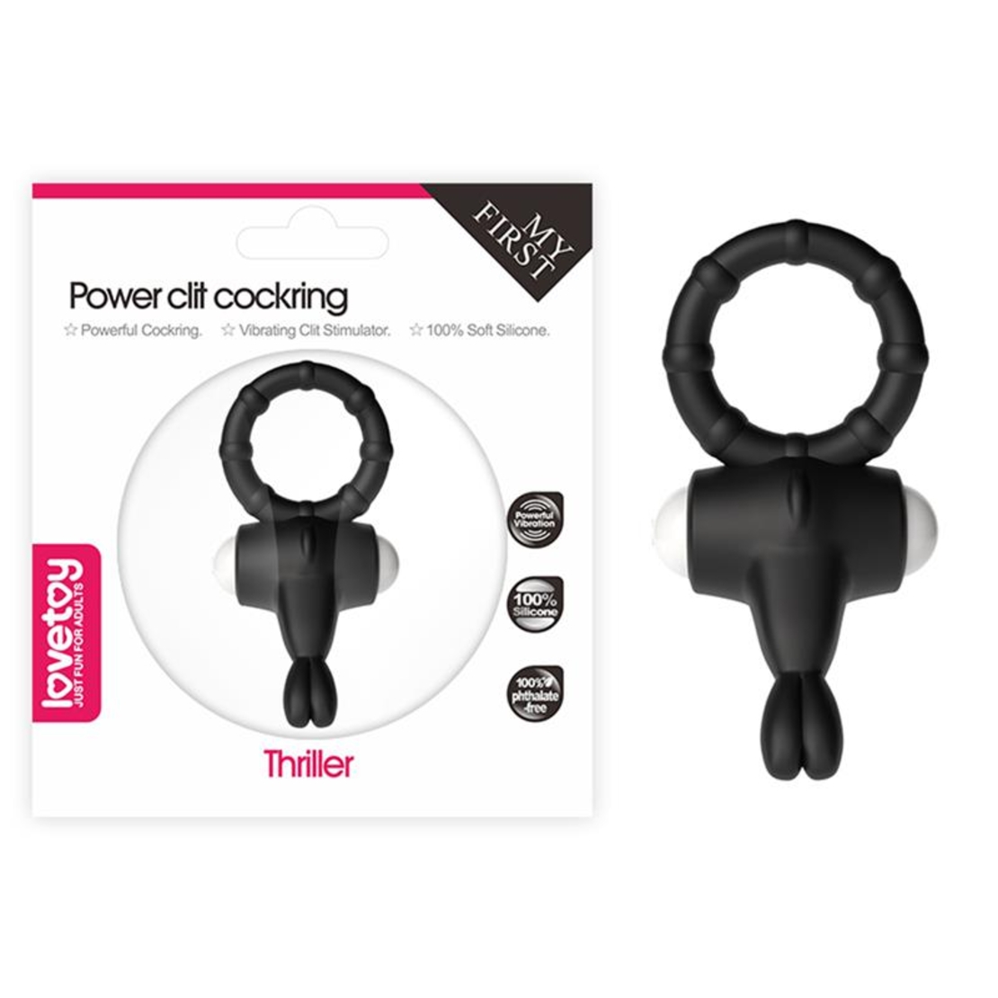 Вибриращ пръстен за пенис със стимулатор за клитор LOVETOY POWER CLIT