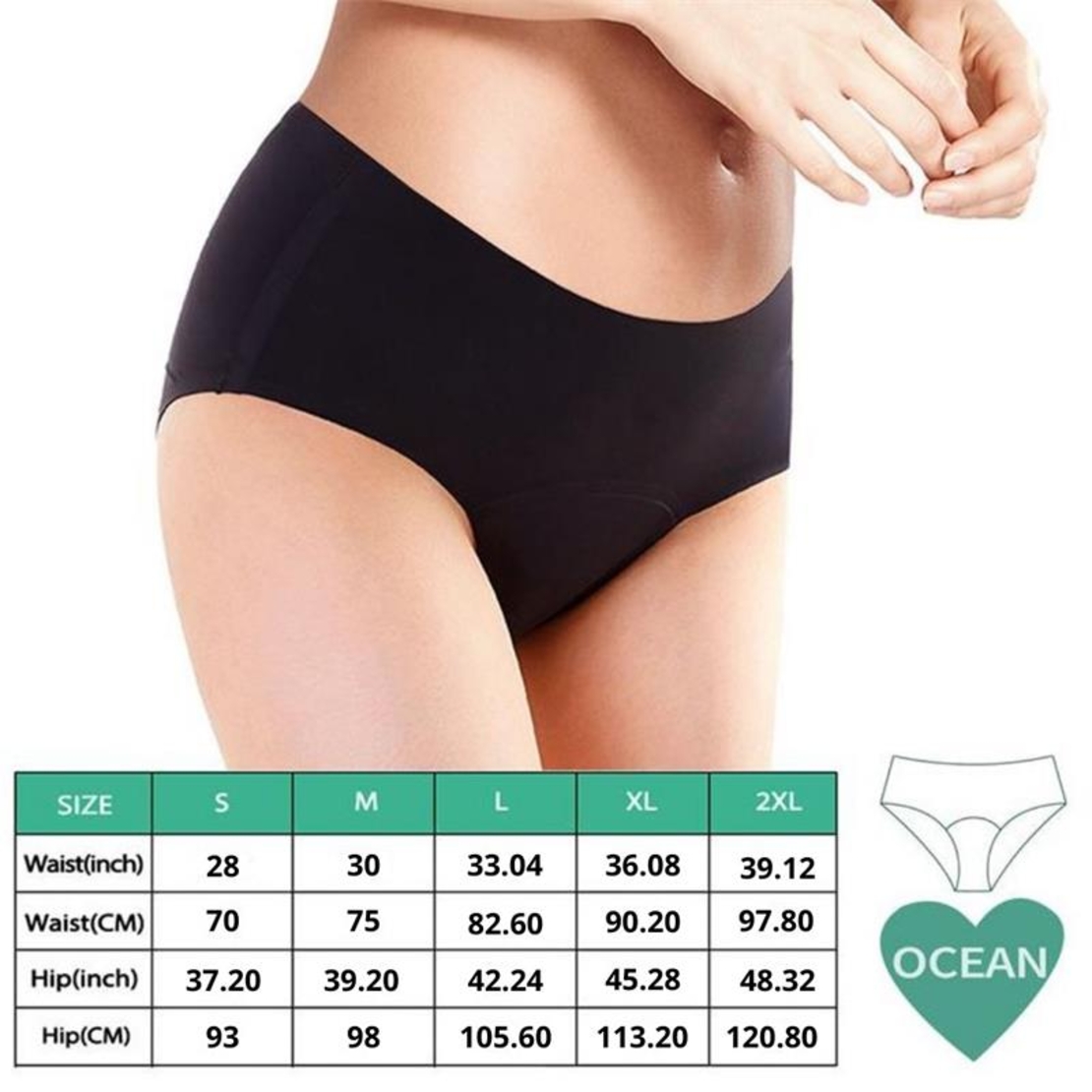 ADALET ECO PERIOD Ocean Менструални бикини Normal, Размер XXL