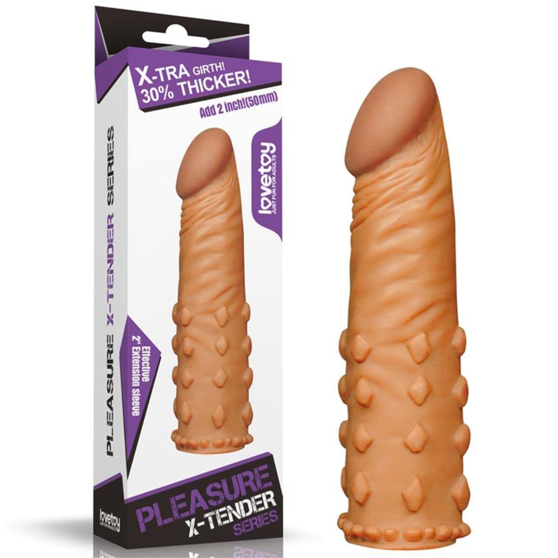 LoveToy реалистичен калъф за пенис | +5 см дължина и +30% дебелина