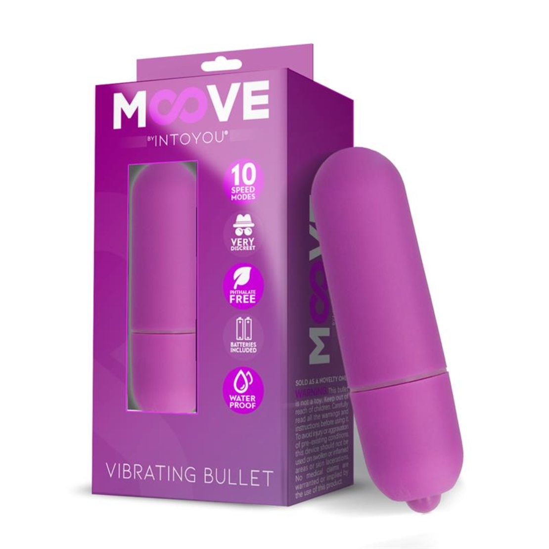 Малък лилав вибриращ куршум MOOVE с 10 скорости