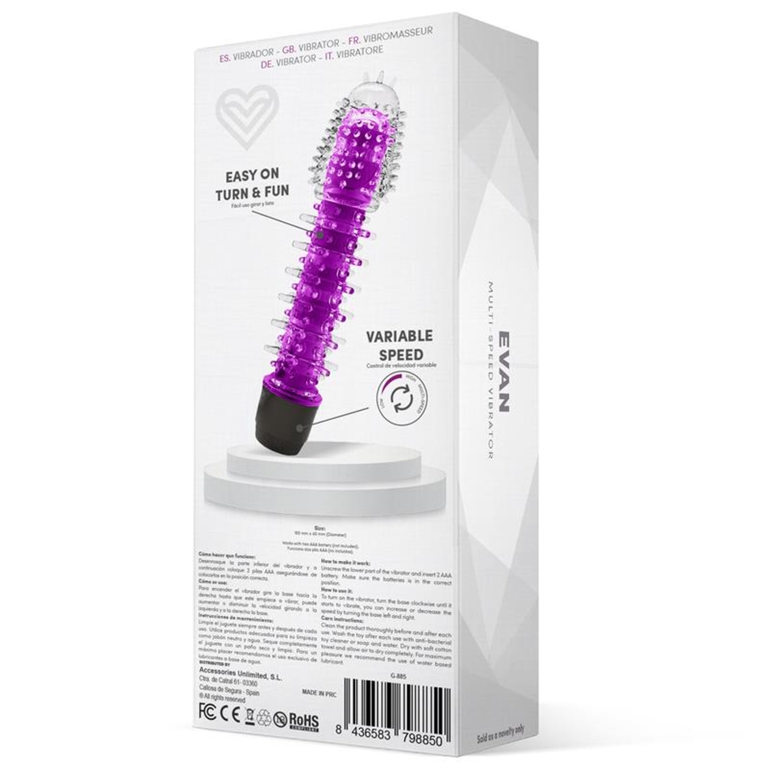 Вибратор LATETOBED Evan Multi-Speed Vibe Лилав