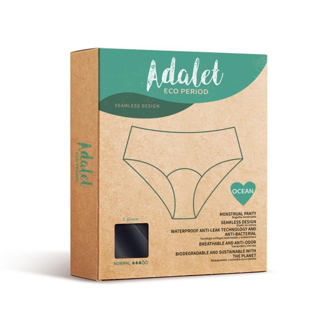 ADALET ECO PERIOD Ocean Менструални бикини Normal, Размер XXL