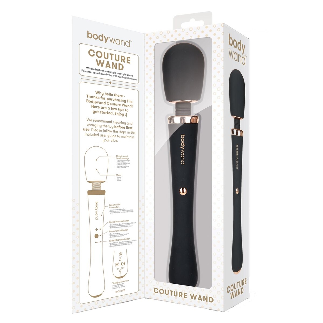 Черен масажор Bodywand Negro
