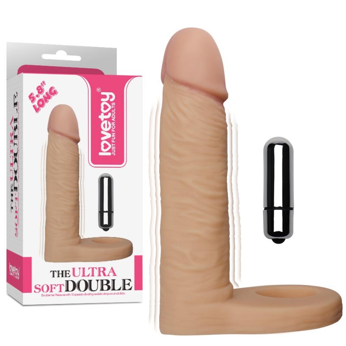 LOVETOY Ултра меко двойно дилдо с вибрация 5.8