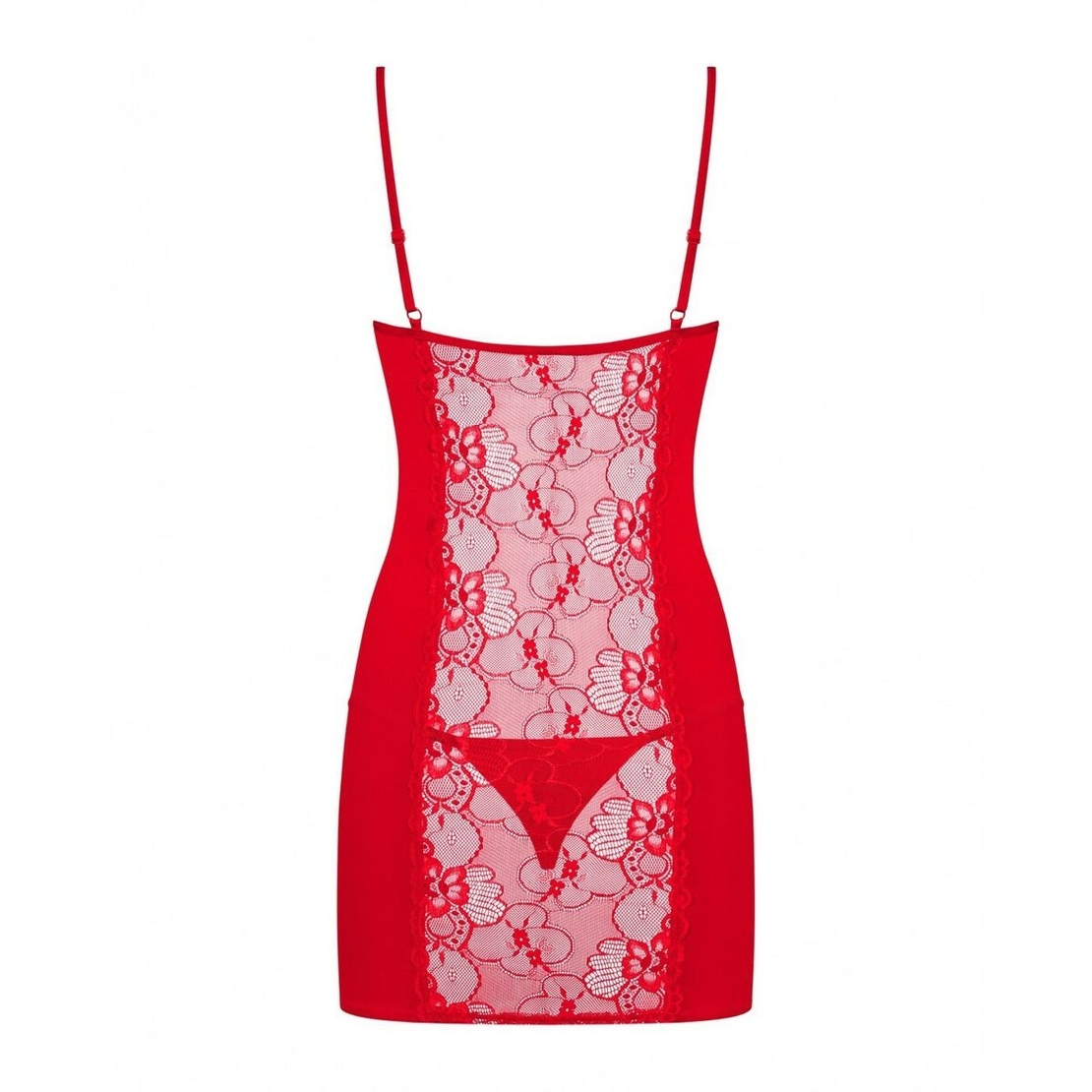 Комплект нощница и прашки Obsessive Heartina Червен XXL/XXXL