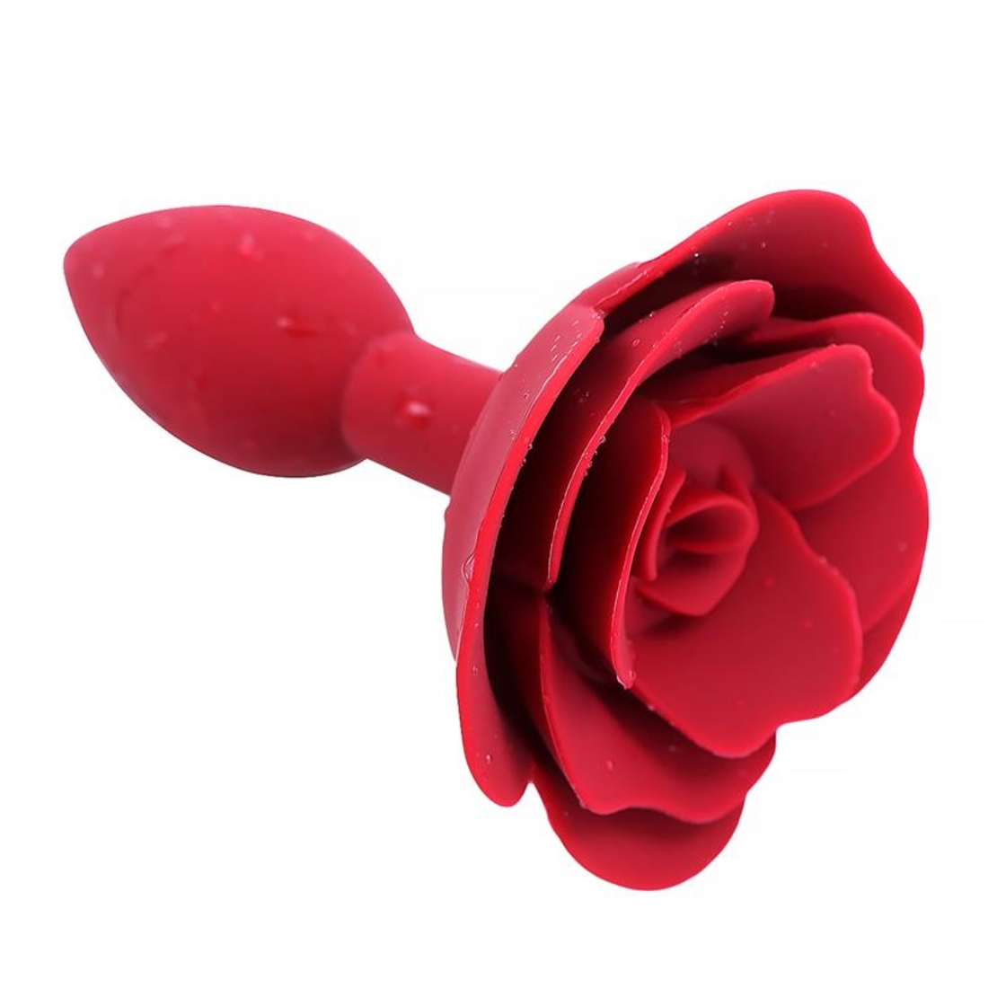 A-GUSTO Rose – червен силиконов анален плъг с роза