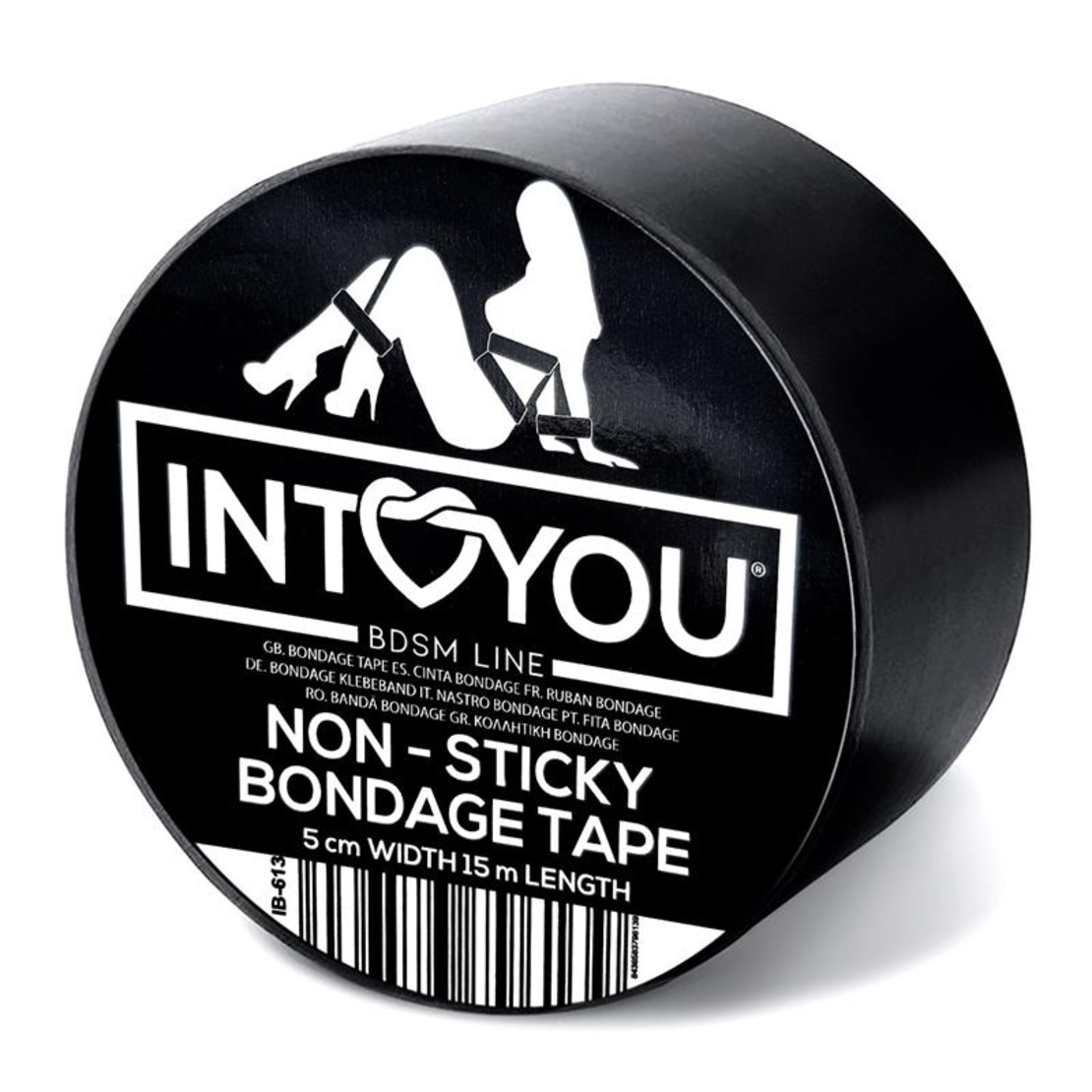 INTOYOU BDSM LINE лента за стягане, нелепнеща, черна, 15 метра