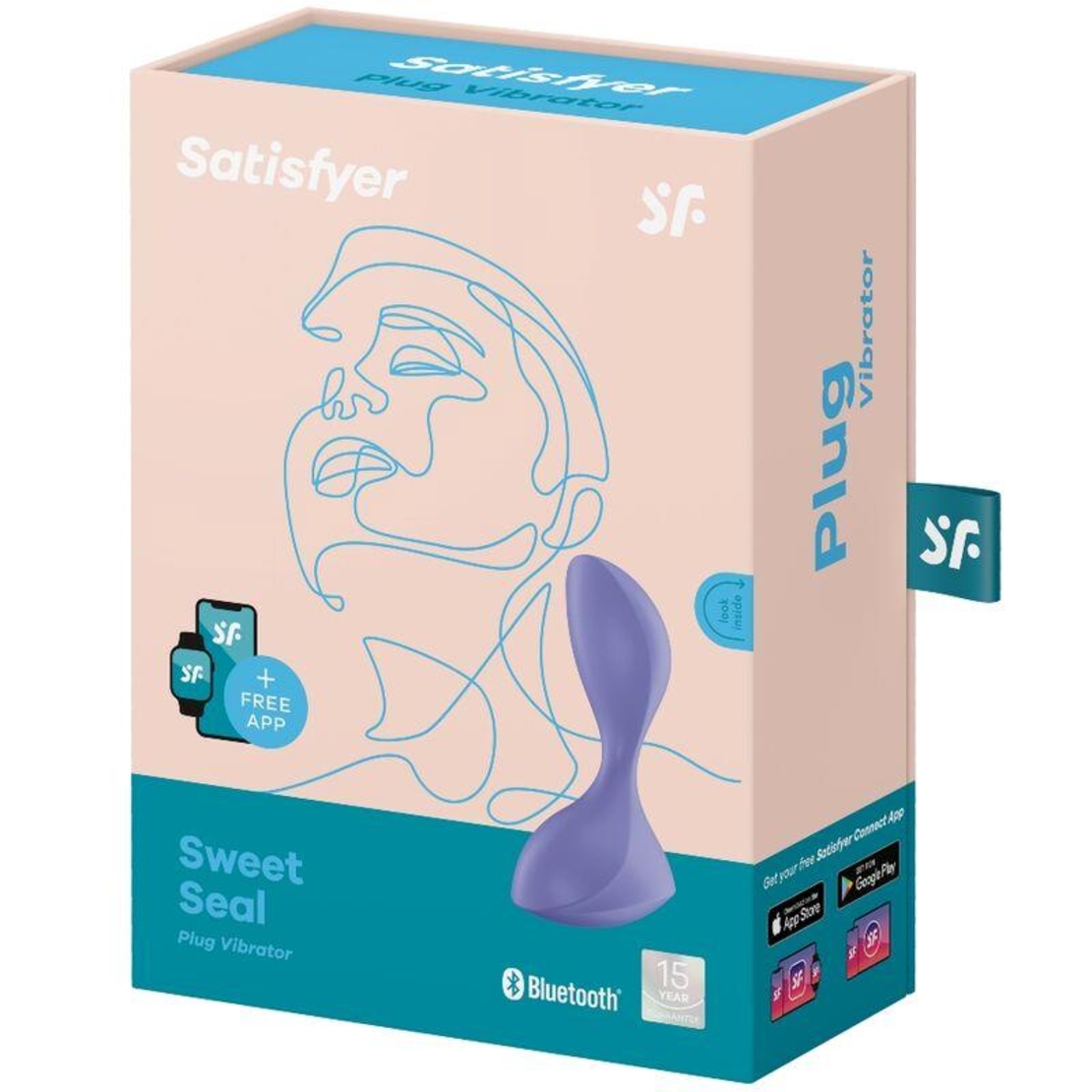 Анален стимулатор SATISFYER Sweet Seal Butt Plug с вибрация и приложение