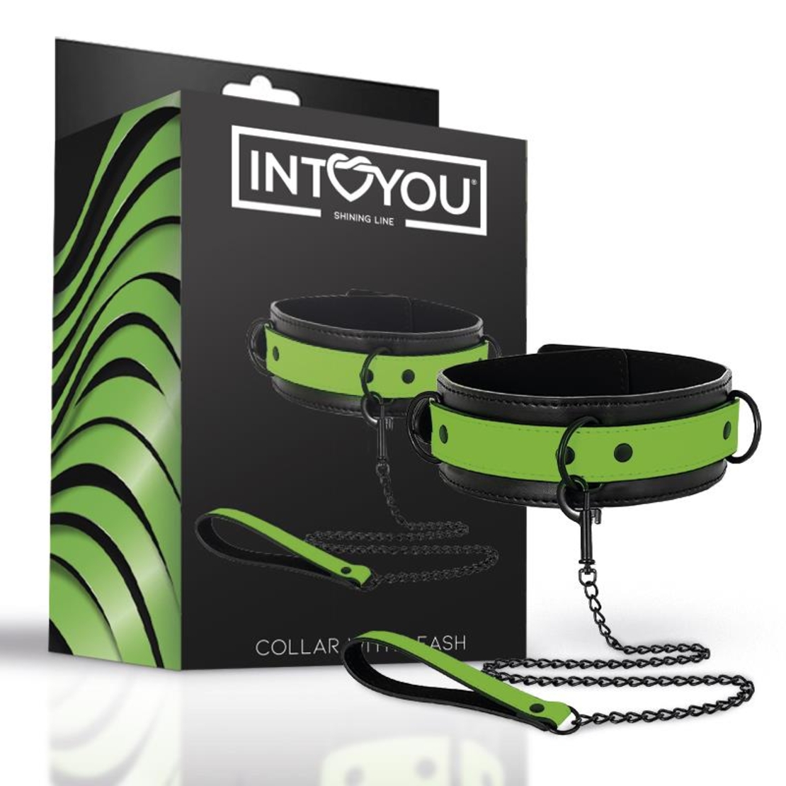 Светещ нашийник с каишка Intoyou | BDSM стил и контрол в тъмното