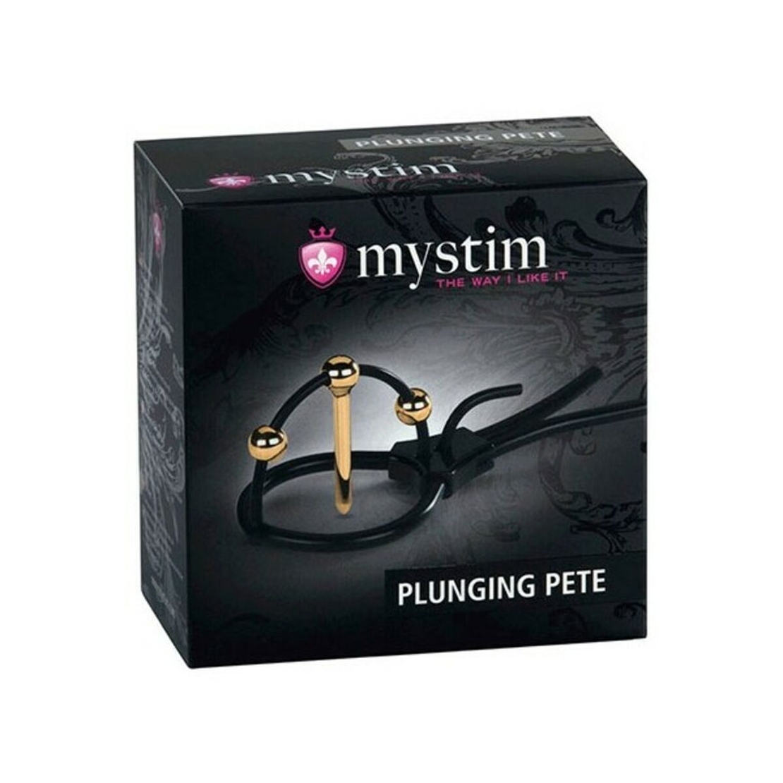 БДСМ аксесоар Mystim Plunging Pete Corona, силиконов, черен със златни топчета