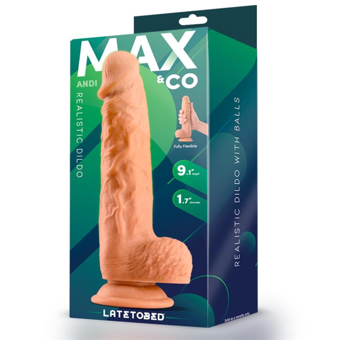 Реалистично дилдо MAX & CO Andi с тестиси 9.1