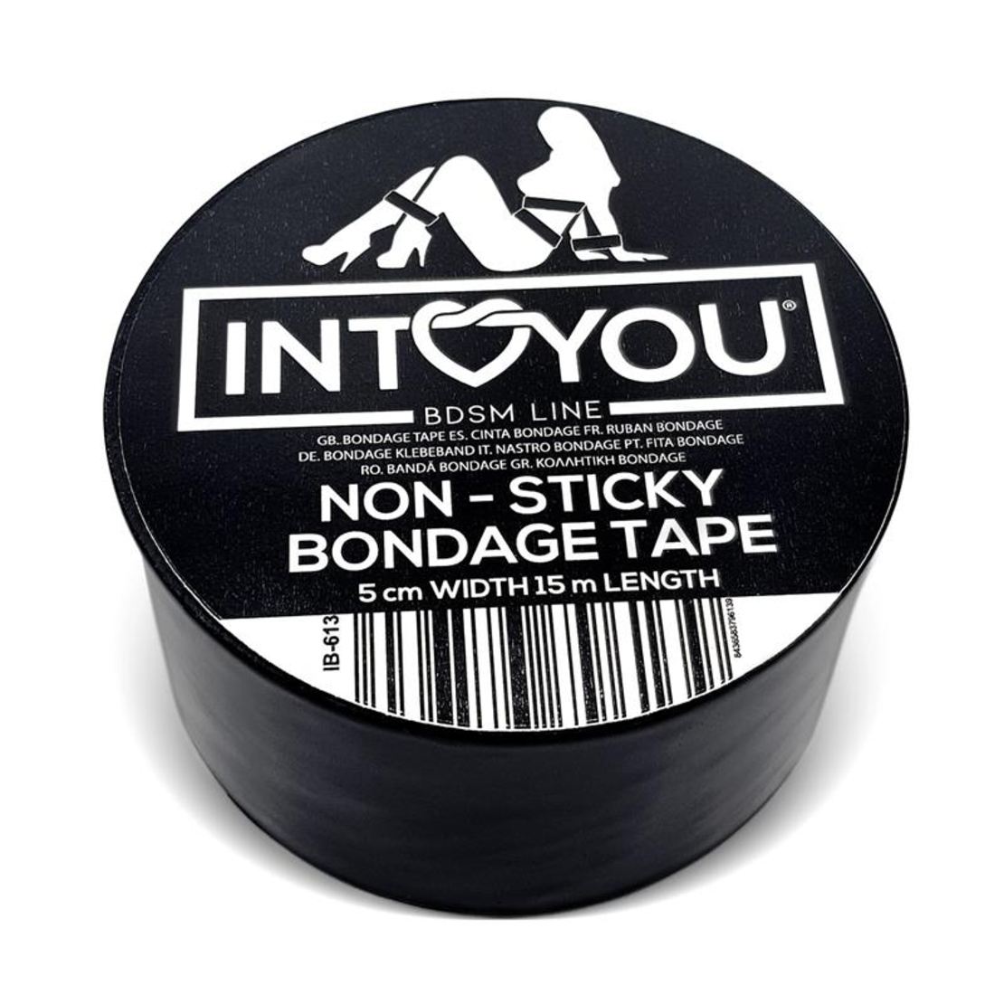 INTOYOU BDSM LINE лента за стягане, нелепнеща, черна, 15 метра