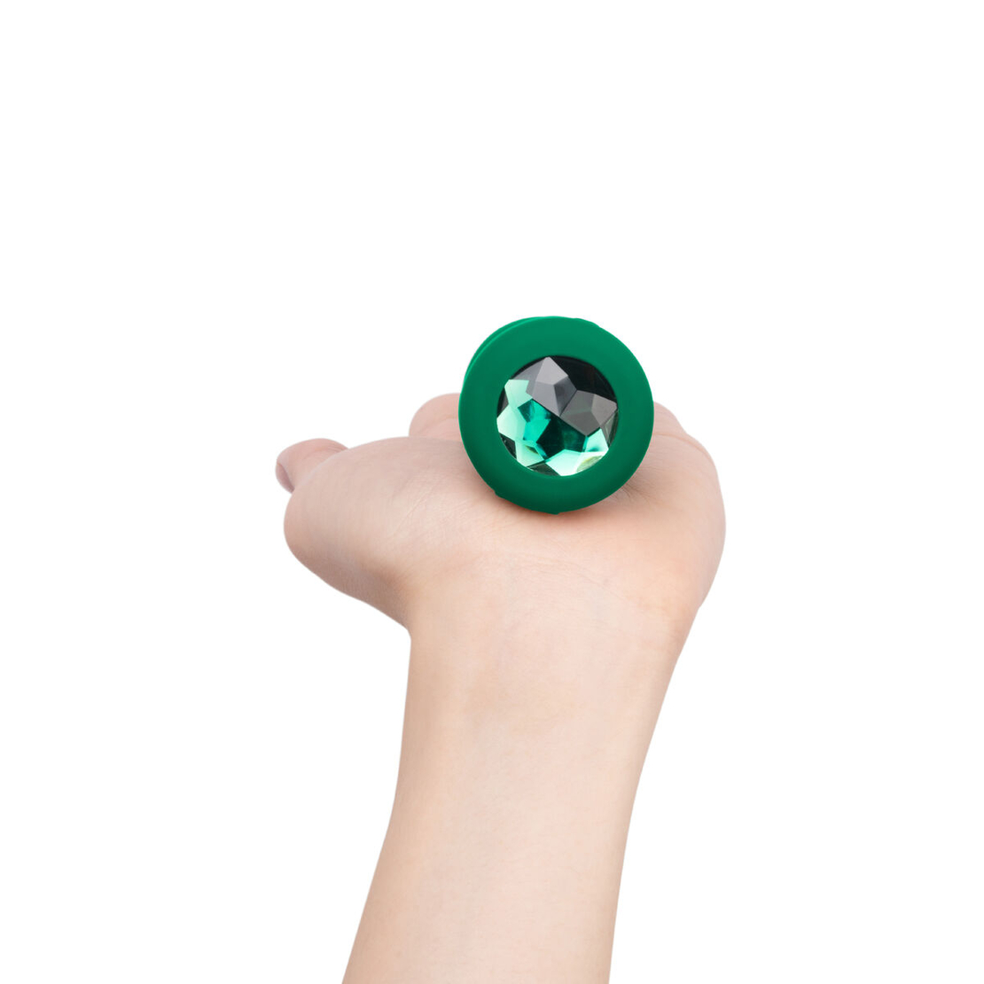 Анална тапа с дистанционно B-Vibe Vibrating Jewel Зелен M/L