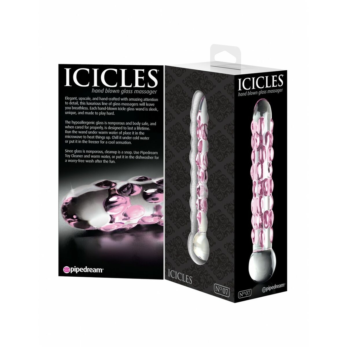 Релефно Стъклено Дилдо Pipedream Icicles Многоцветено
