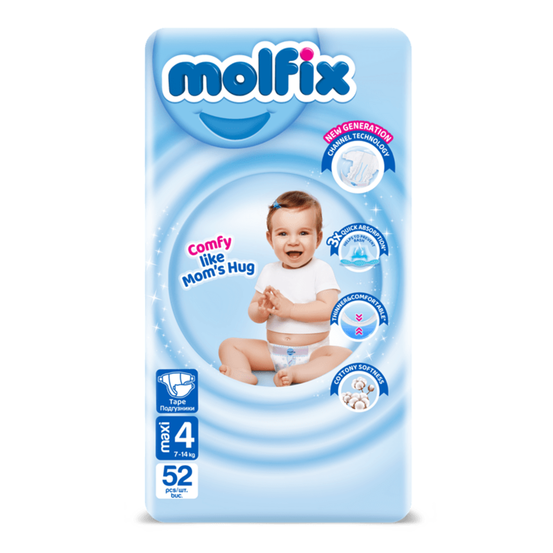 MOLFIX ПЕЛЕНИ ЗА ДЕЦА №4 7-14 кг. 52 бр. / опак.