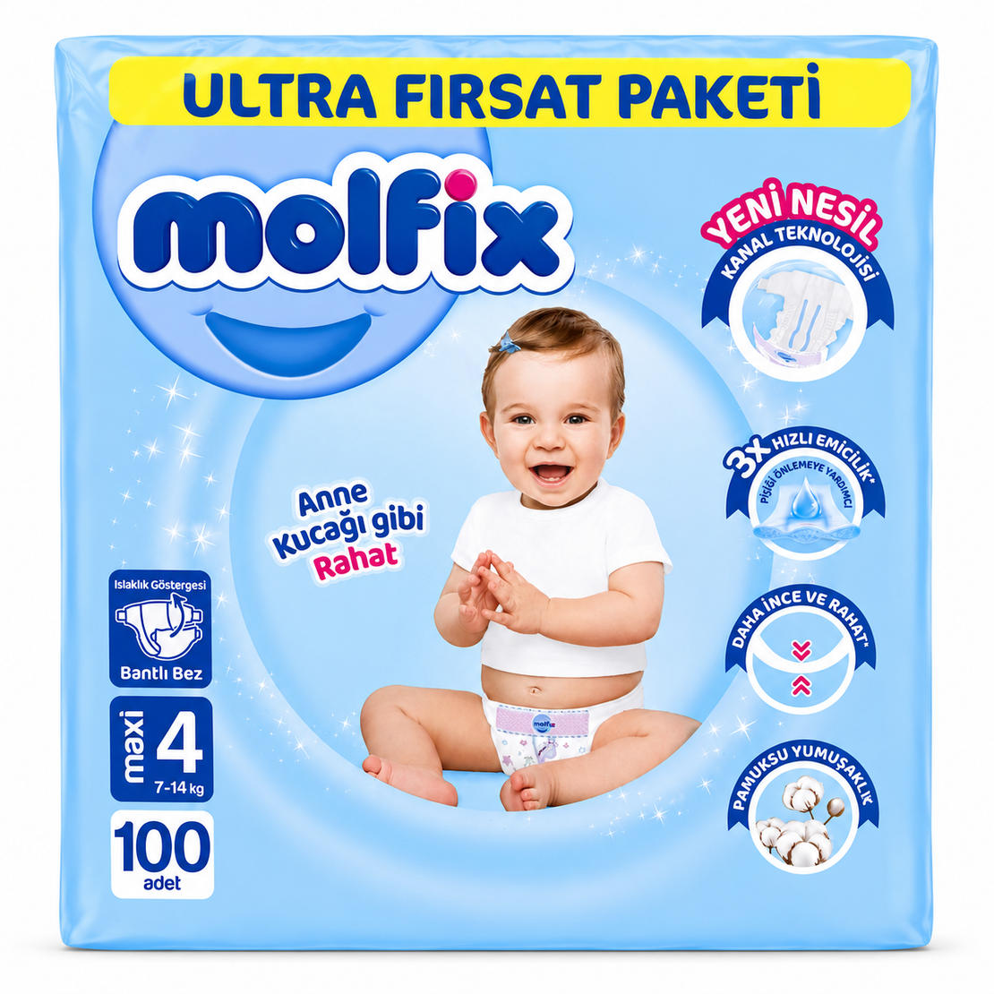 MOLFIX GIGA PACK ПЕЛЕНИ ЗА ДЕЦА №4 7-14 кг. 100 бр. / опак.