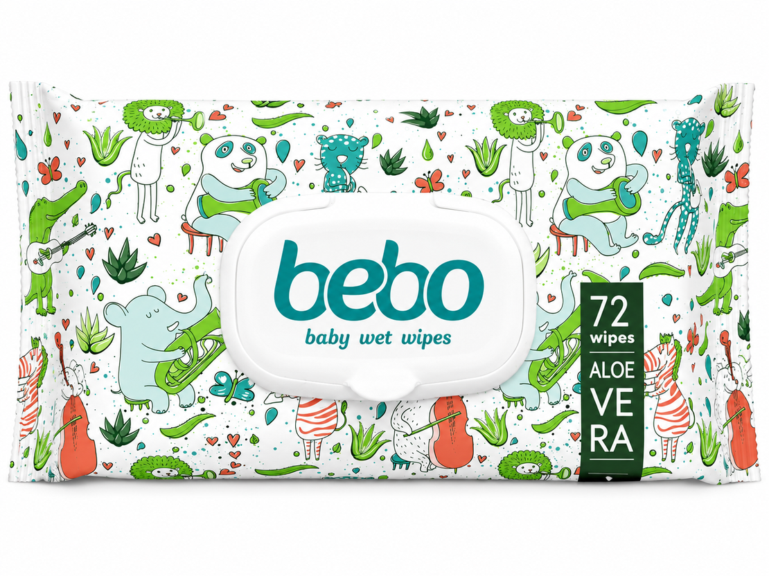 BEBO АЛОЕ ВЕРА МОКРИ КЪРПИ 72 бр. / опак.