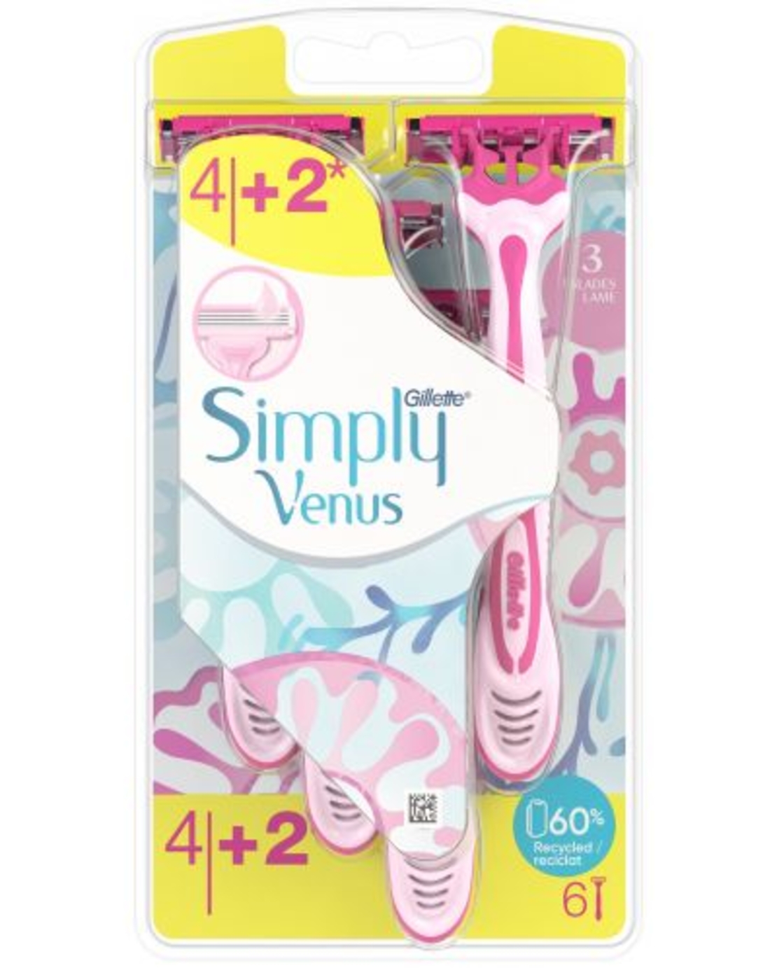 GILLETE SIMPLY VENUS 3 ДАМСКА САМОБРЪСНАЧКА 6 бр.