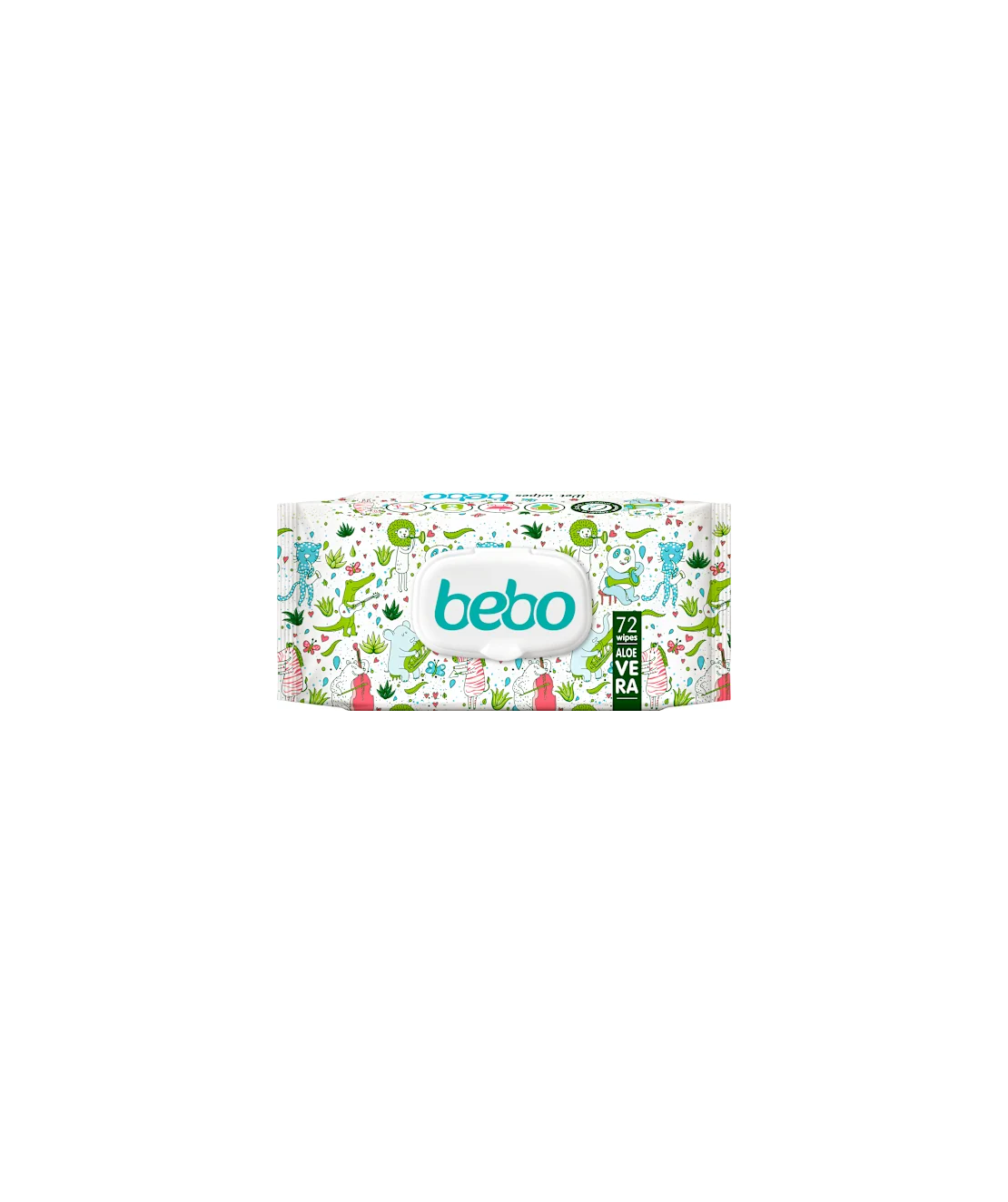 BEBO АЛОЕ МОКРИ КЪРПИ С КАПАК 72 бр.