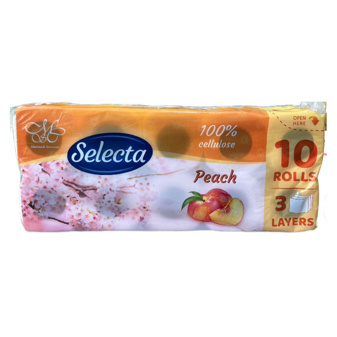 SELECTA PEACH ТОАЛЕТНА ХАРТИЯ 3 пласта 10 бр./опак.