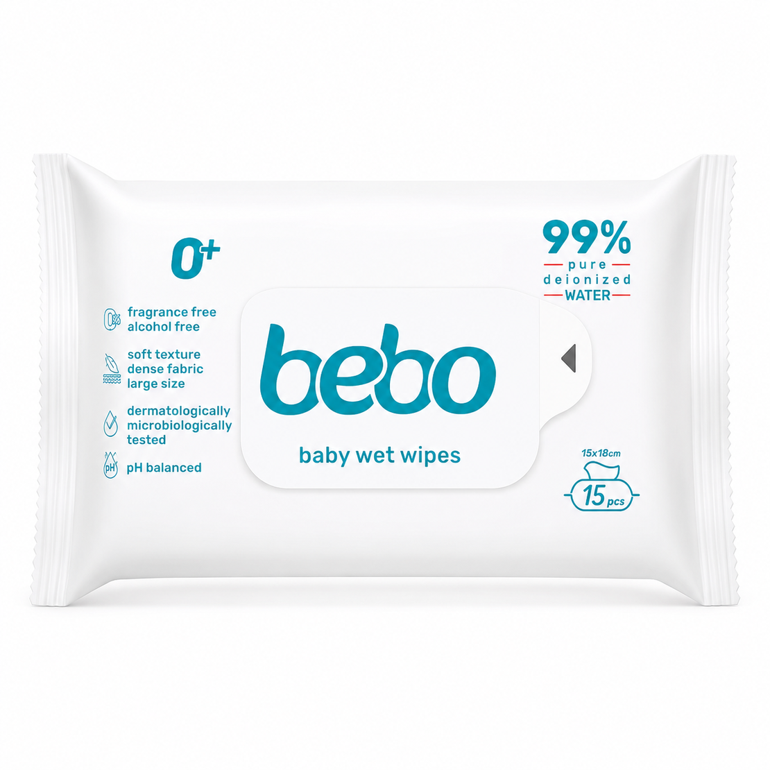 BEBO 99 % PURE WATER МОКРИ КЪРПИ  15 бр. / опак.