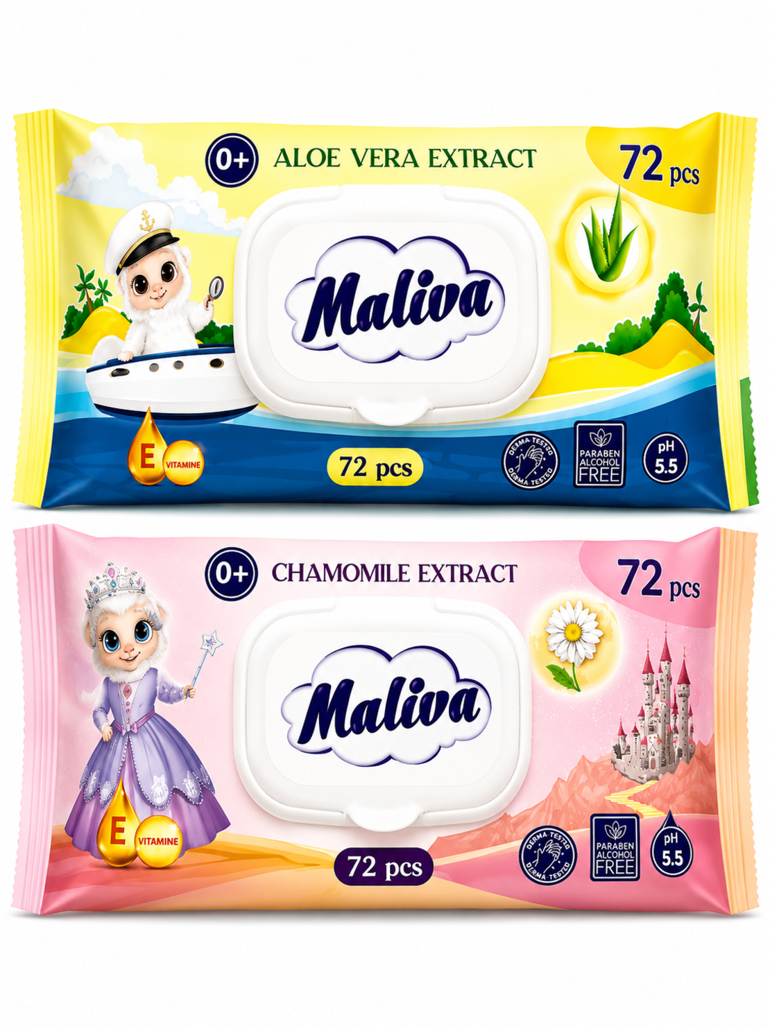 MALIVA МОКРИ КЪРПИ 72 бр. / опак