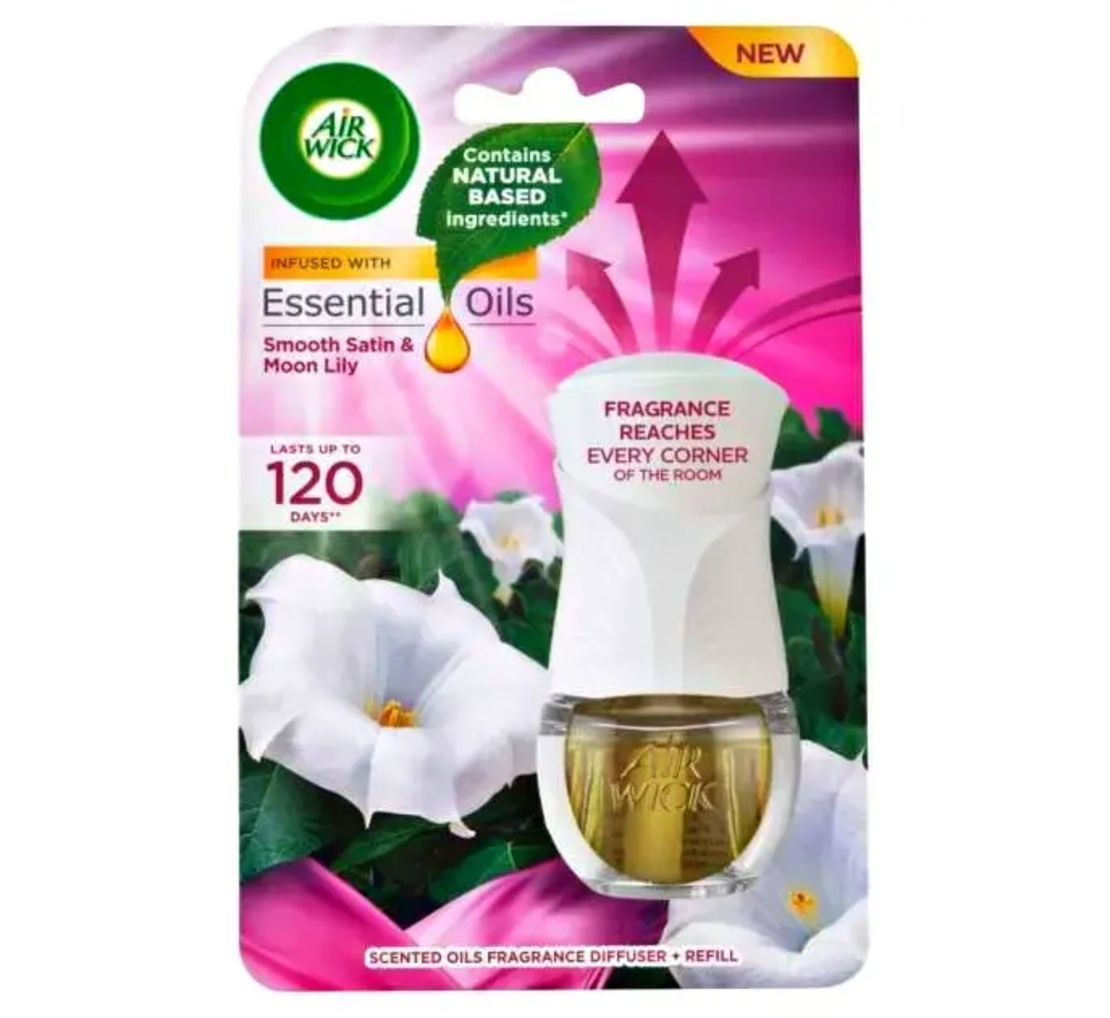 AIR WICK MOON LILY & SMOOTH SATIN ЕЛ. АРОМАТИЗАТОР С ПЪЛНИТЕЛ 19 мл.