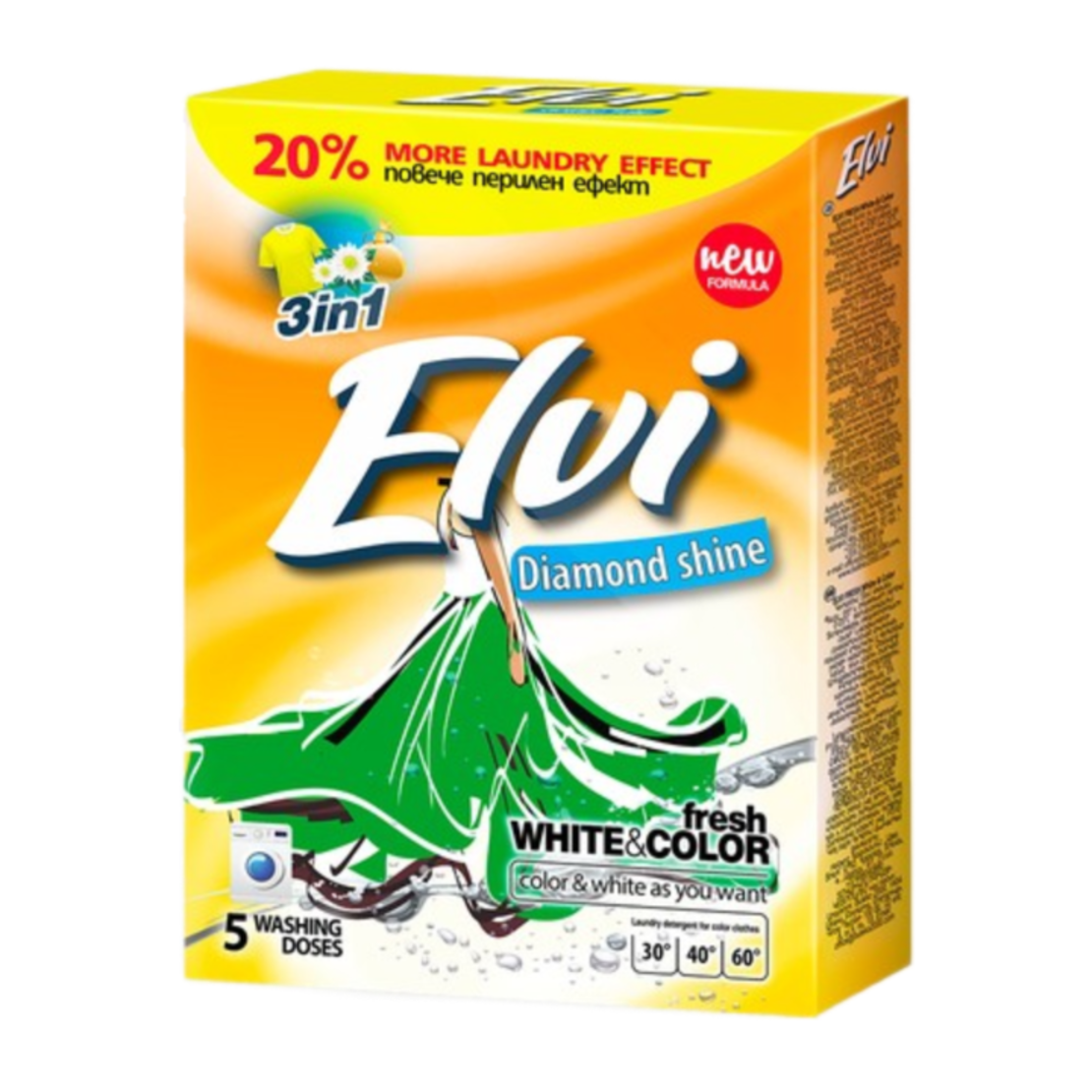 ELVI DIAMOND SHINE WHITE AND COLOUR ПРАХ ЗА ПРАНЕ 400 гр.