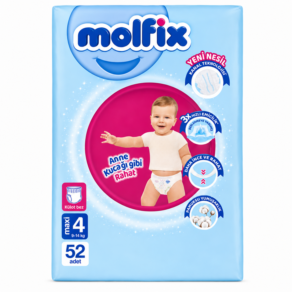 MOLFIX ПЕЛЕНИ ГАЩИ ЗА ДЕЦА №4 9-14 кг. 52 бр. / опак.