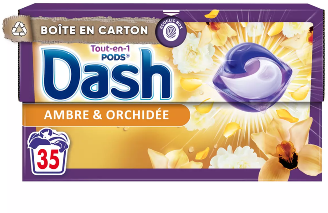 DASH PODS AMBRE & ORCHID ГЕЛ КАПСУЛИ ЗА ПРАНЕ 35 бр. /опак.