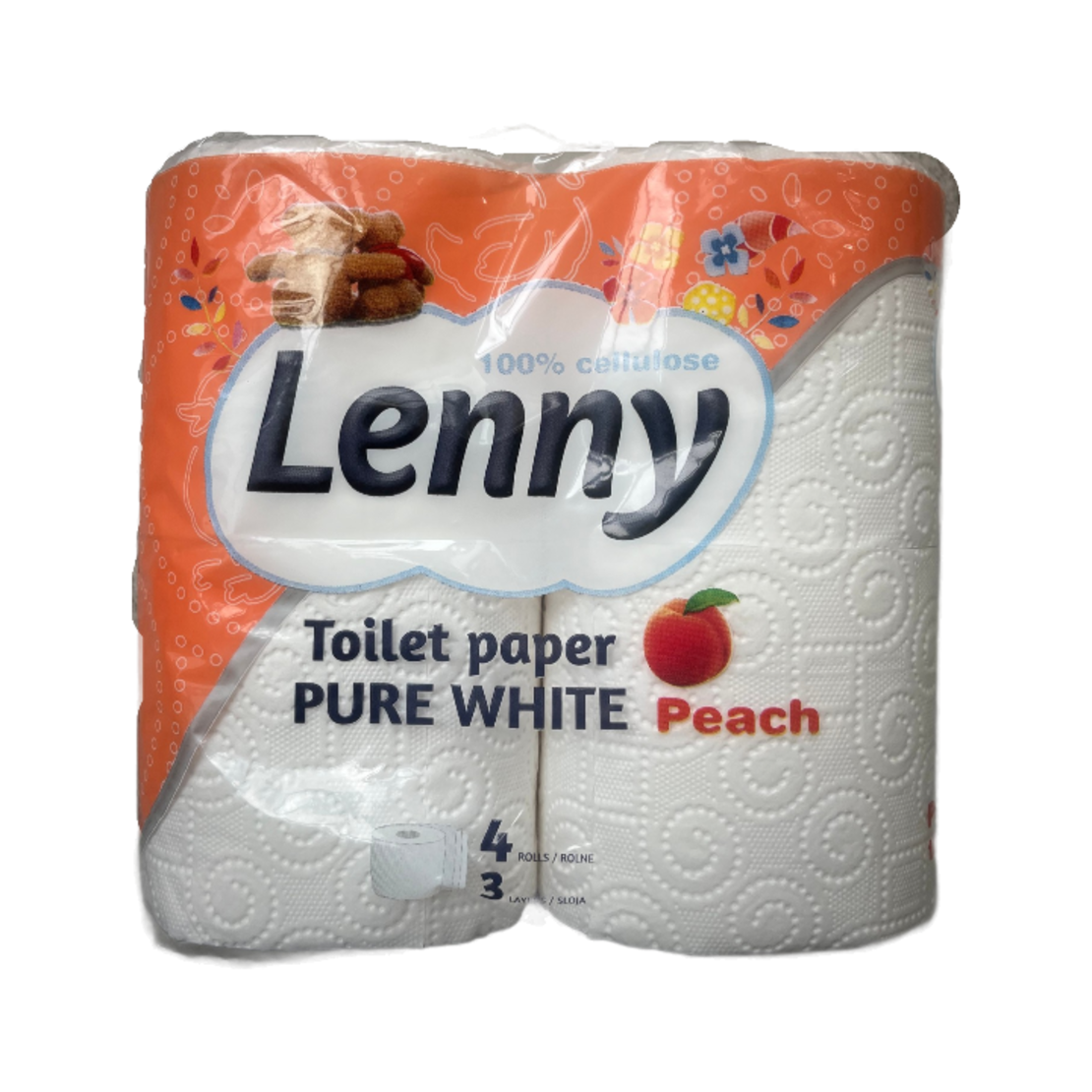 LENNY PEACH ТОАЛЕТНА ХАРТИЯ 3 пласта 4 бр.