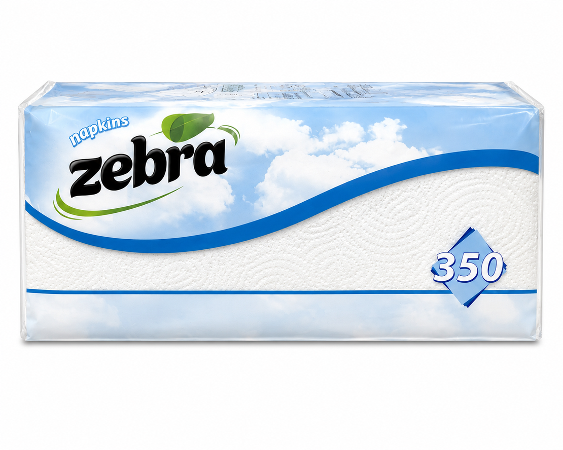 ZEBRA WHITE САЛФЕТКИ  350 бр. / опак.