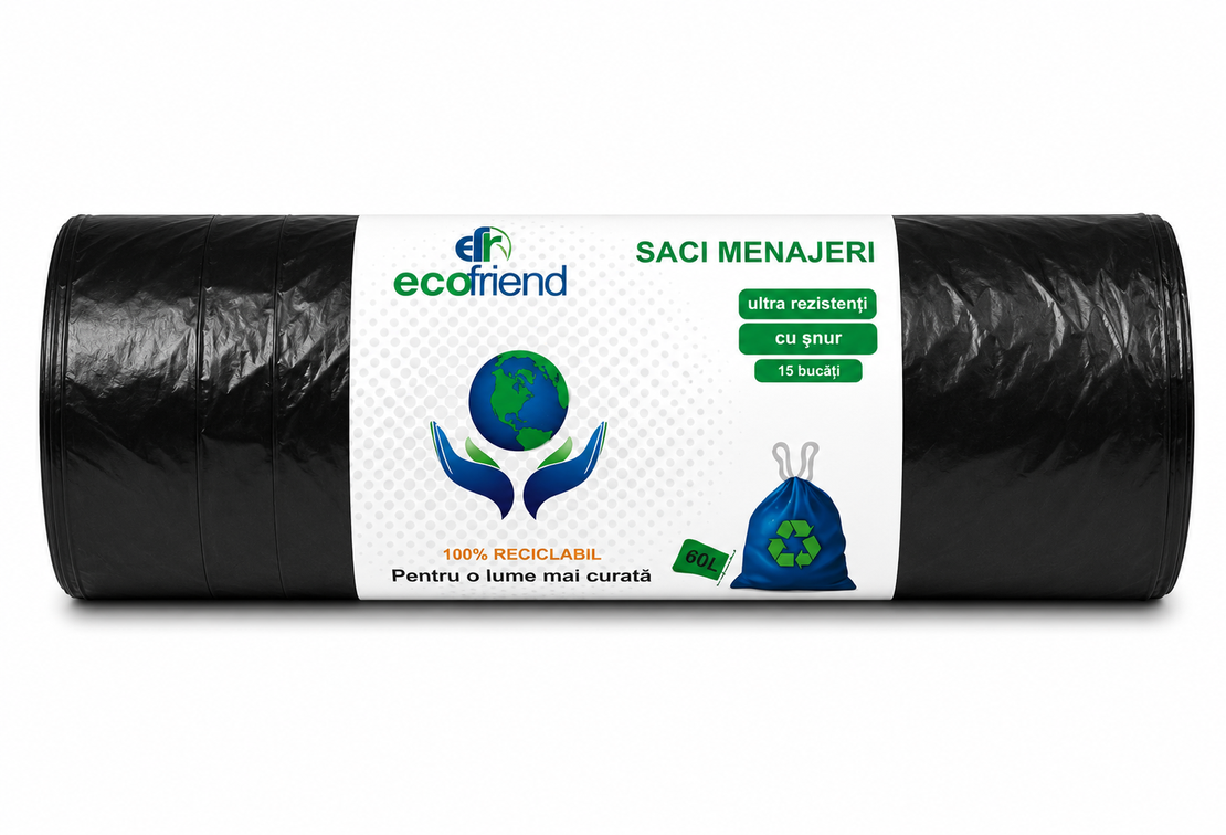 SC ECOFRIEND ТОРБИ ЗА СМЕТ С ВРЪЗКИ 60 л. 15 бр. / опак.