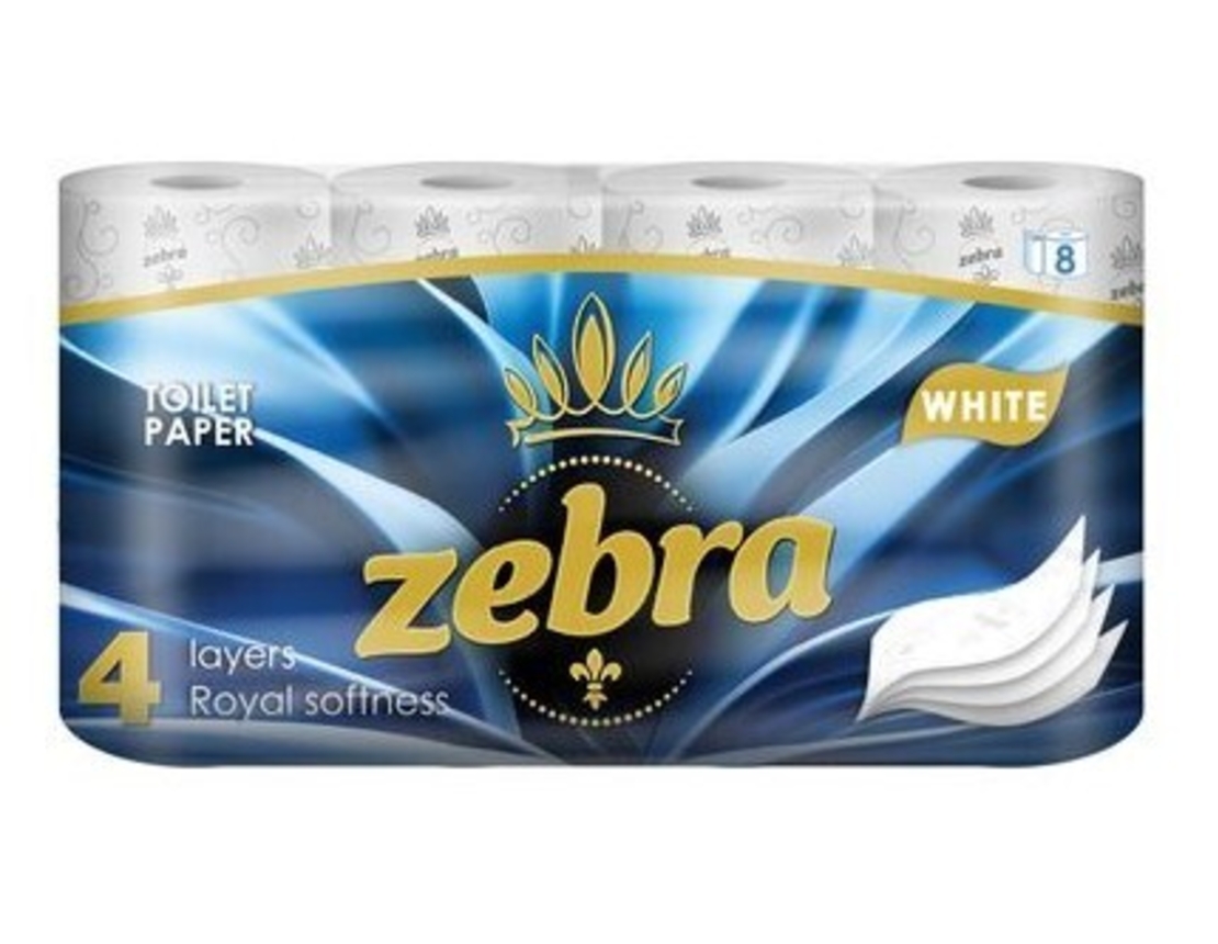 ZEBRA WHITE ТОАЛЕТНА ХАРТИЯ  8 бр.