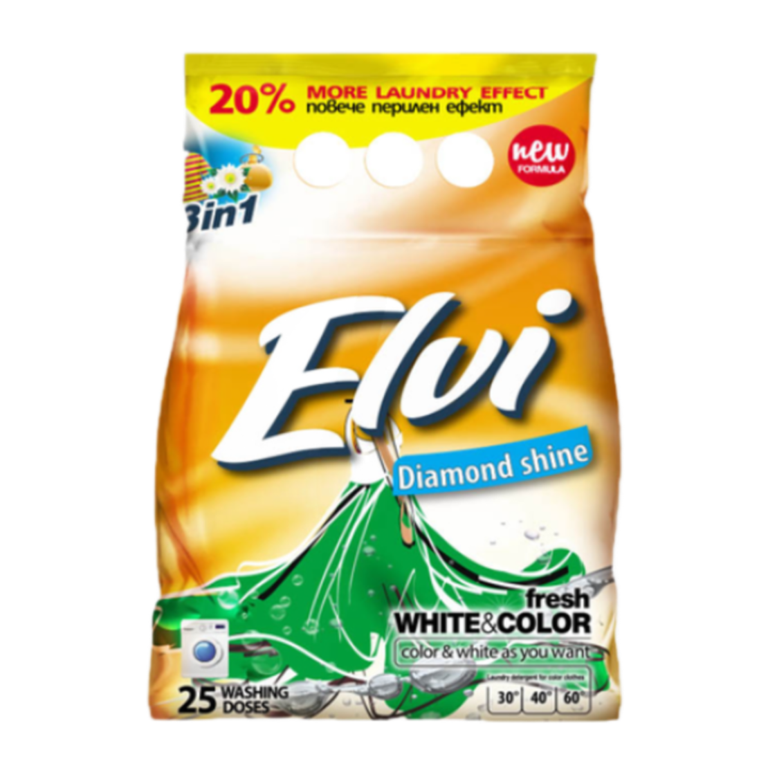ELVI DIAMOND SHINE WHITE AND COLOUR ПРАХ ЗА ПРАНЕ 2 кг.